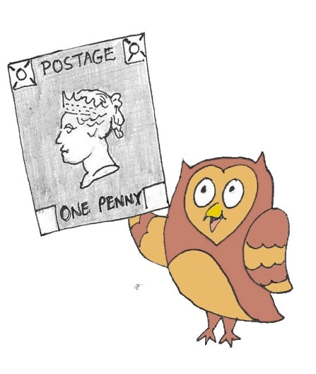 Owl, Stamp, Philately, Penny Black, Queen Victoria, Mail, Post, Royal Mail, Post Office
