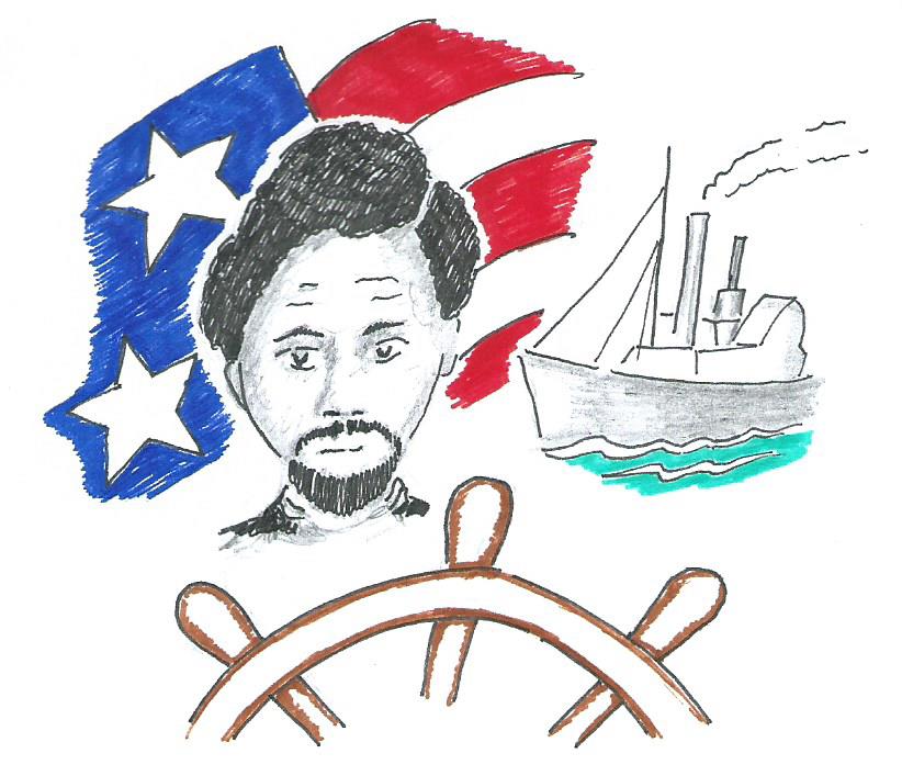 Robert Smalls, slave, rebellion, USS, Planter, USA, US, Civil War, Flag, businessaman, politician, House of Representatives, Congress, ship. ship's wheel, free. escape