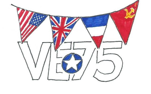 VE Day, 75, Bunting, Flags, Allies, Allied Star, Star, USA, United Kingdo, UK, France, Soviet Union, USSR, Russia